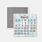 Maart 2011 Miniatuurkalender Magneet (Voorkant / Achterkant)