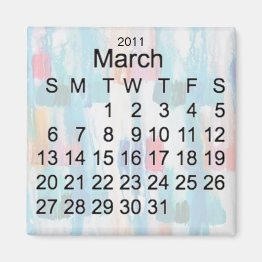 Maart 2011 Miniatuurkalender Magneet (Voorkant)