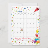 Maart 2022 Kalender Gelukkige Verjaardag Uitnodigi Kaart (Voorkant)