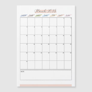 Maart 2025 Magnetische kalender