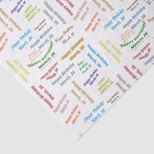 Maart, 26-jarig weefselboek tissuepapier (Detail)