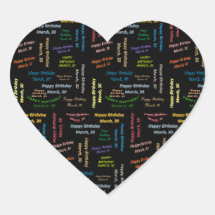 Maart, 30-jarige ticker hart sticker