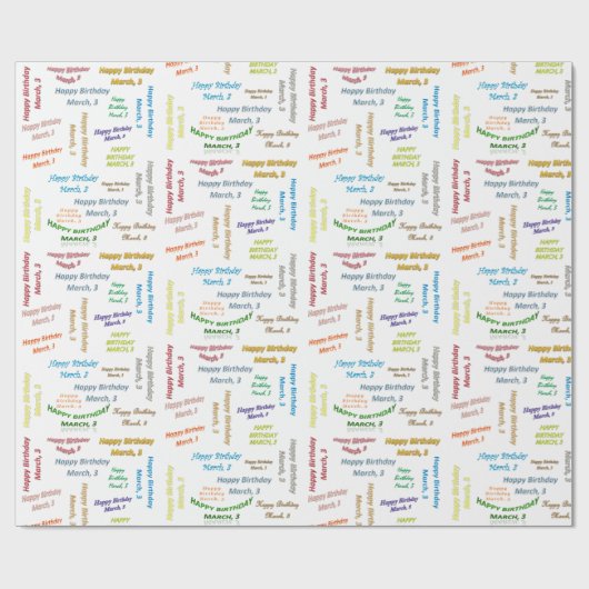 Maart, 3-jarige cadeaupapier (Vlak)