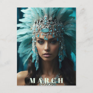 *~* MAART AP53 Boho Headdress AQUAMARINE Briefkaart