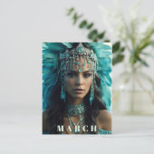 *~* MAART AP53 Hoofdadres AQUAMARINE Boho Briefkaart (Staand voorkant)