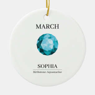 Maart Aquamarine Persoonlijke Verjaardag Keramisch Ornament