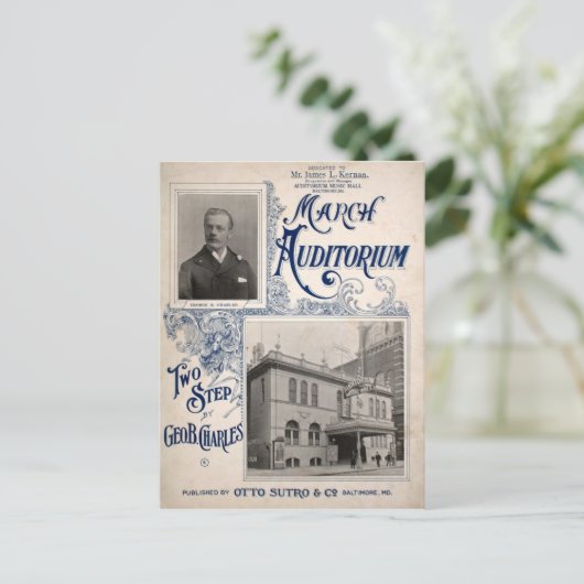Maart Auditorium Music Hall Baltimore MD Briefkaart (Staand voorkant)
