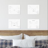 Maart Basketbal 16 8 4 Team Bracket spelen in Muurkunst Sets (Slaapkamer)