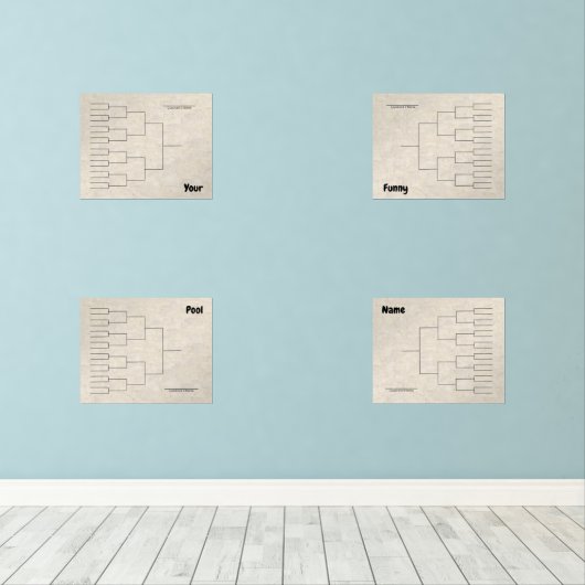 Maart Basketbal Quadrant Bracket ECRU Abstract Muurkunst Sets (Houten vloer)