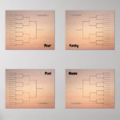 Maart Basketbal Quadrant Bracket Sinaasappel Ombre Muurkunst Sets (Voorkant)