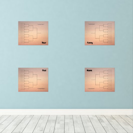 Maart Basketbal Quadrant Bracket Sinaasappel Ombre Muurkunst Sets (Houten vloer)