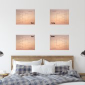 Maart Basketbal Quadrant Bracket Sinaasappel Ombre Muurkunst Sets (Slaapkamer)