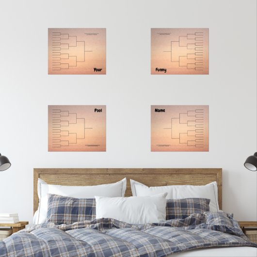 Maart Basketbal Quadrant Bracket Sinaasappel Ombre Muurkunst Sets (Slaapkamer)