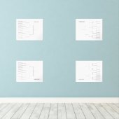 Maart Basketbal Quadrant Bracket Transparant Muurkunst Sets (Houten vloer)