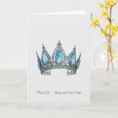 Maart Birthstone Aquamarijn Verjaardag Kaart (Gele Bloem)