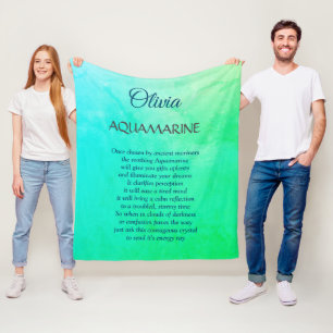 Maart Birthstone Aquamarine-ontwerp Fleece Deken