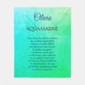 Maart Birthstone Aquamarine-ontwerp Fleece Deken (Voorkant)