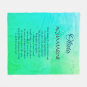 Maart Birthstone Aquamarine-ontwerp Fleece Deken (Voorkant (Horizontaal))