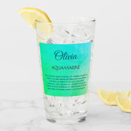 Maart Birthstone Aquamarine-ontwerp Glas