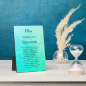 Maart Birthstone Aquamarine Plaque met Easel Fotoplaat (Zijkant)