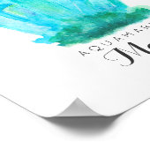 Maart Birthstone - Waterverf Aquamarine | POSTER (Hoek)