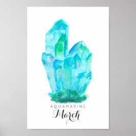 Maart Birthstone - Waterverf Aquamarine | POSTER