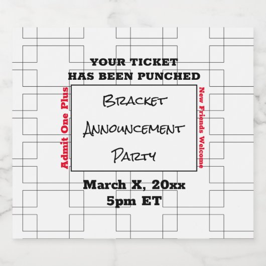 Maart Bracket Basketball koninklijke partij Bier Etiket (Enkel label)