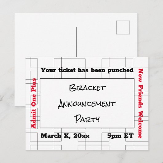 Maart Bracket Basketball koninklijke partij Briefkaart (Voorkant / Achterkant)