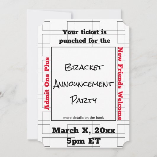 Maart Bracket Basketball koninklijke partij Kaart (Voorkant)