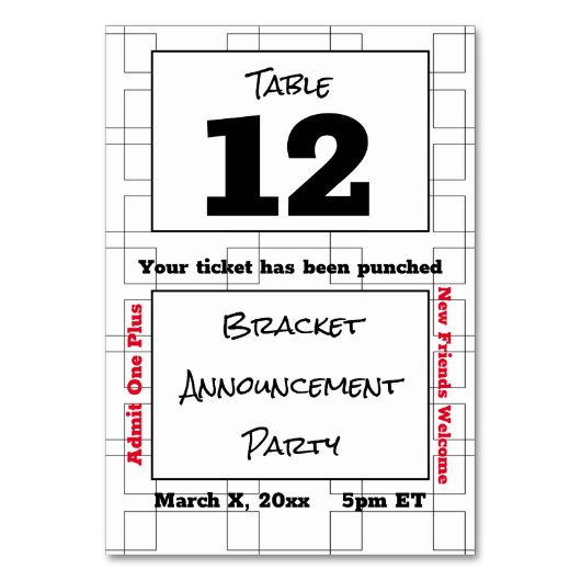 Maart Bracket Basketball koninklijke partij Kaart (Voorkant)