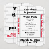 Maart Bracket Basketball Watch Party Kaart (Voorkant / Achterkant)