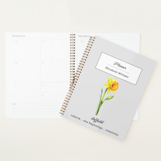 MAART DAFFODIL GEBOORTEBLOEM GEPERSONALISEERD PLANNER (Display)