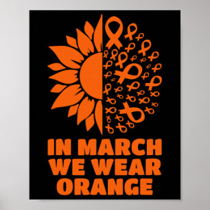 Maart Draag we zonnebloem multiple sclerose Awaren Poster