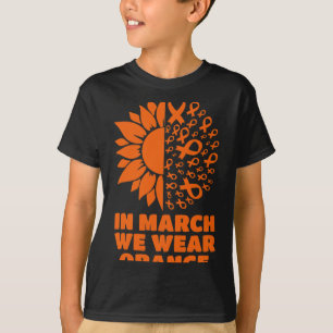 Maart Draag we zonnebloem multiple sclerose Awaren T-shirt