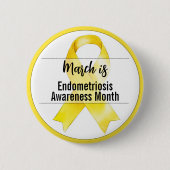 Maart Endometriosis Awareness Month lint Ronde Button 5,7 Cm (Voorkant)