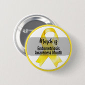 Maart Endometriosis Awareness Month lint Ronde Button 5,7 Cm (Voorkant /achterkant)