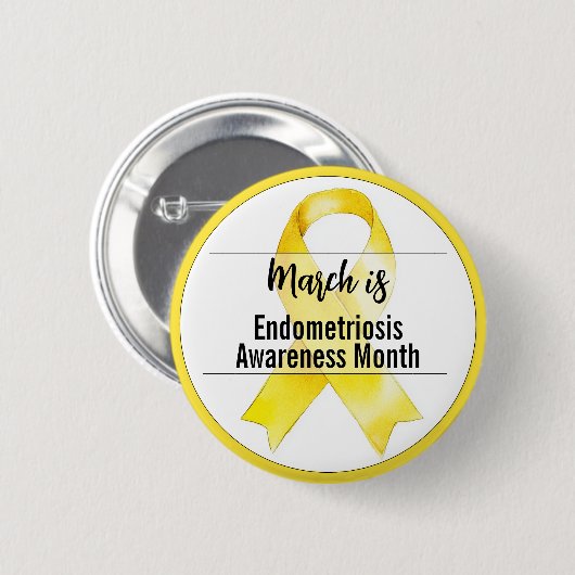 Maart Endometriosis Awareness Month lint Ronde Button 5,7 Cm (Voorkant /achterkant)