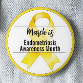 Maart Endometriosis Awareness Month lint Ronde Button 5,7 Cm