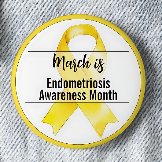 Maart Endometriosis Awareness Month lint Ronde Button 5,7 Cm