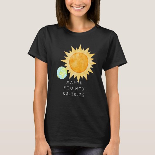 Maart Equinox 03 20 22 Herdenking Waterverf St. T-shirt (Voorkant)