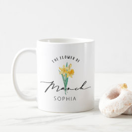 Maart geboorte bloem aanpasbaar verjaardagscadeau koffiemok