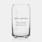 Maart Geboorte Bloem Daffodil met Aangepaste Naam Blikvorm Glas (Achterkant)