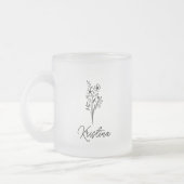 Maart Geboorte Bloem & Elegante Script Naam Matglas Koffiemok (Links)