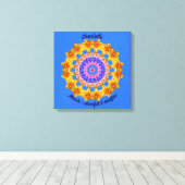 Maart Geboorte Bloem Gepersonaliseerde Mandala Zen Canvas Afdruk (Insitu (Houten vloer))