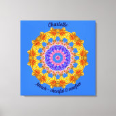 Maart Geboorte Bloem Gepersonaliseerde Mandala Zen Canvas Afdruk (Voorkant)