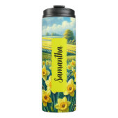 Maart Geboorte Bloem Tumbler 16oz Geïsoleerd Thermosbeker (Voorkant)