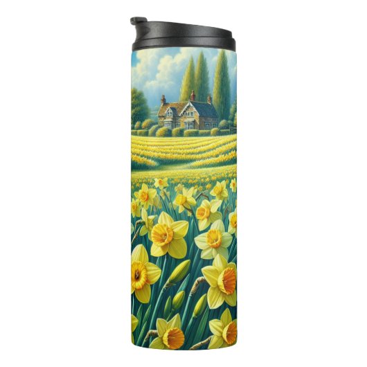 Maart Geboorte Bloem Tumbler 16oz Geïsoleerd Thermosbeker (Geroteerd rechts)