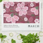 maart Geboorte Bloemenmarkt Roze Sakura Cherry Pri Theedoek (Gevouwen)