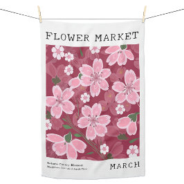 maart Geboorte Bloemenmarkt Roze Sakura Cherry Pri Theedoek