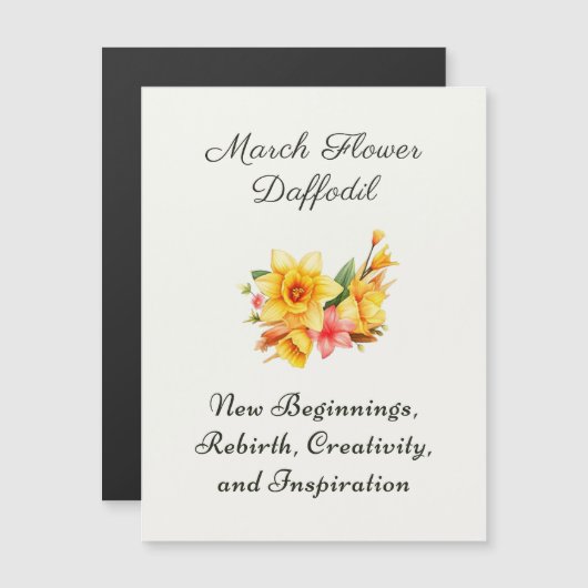 Maart Geboorte Maand Bloem Daffodil Geboortegesche (Voorkant / Achterkant)
